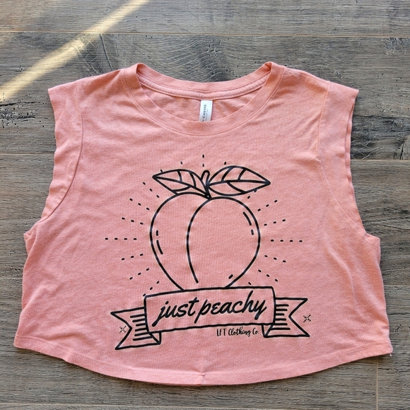 Bella Canvas Tops - Just Peachy Small Crop Tank Top By LFT Clothing Compay